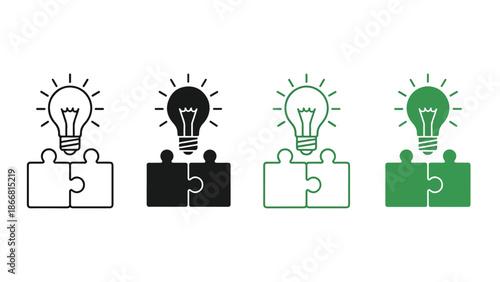 Illuminating solutions through collaboration - SVG and PNG icons - Vector Icons and Stickers - PNG, SVG, EPS - Glyph and solid icon set - Icon vector - Flat Design Icon - line icon set
