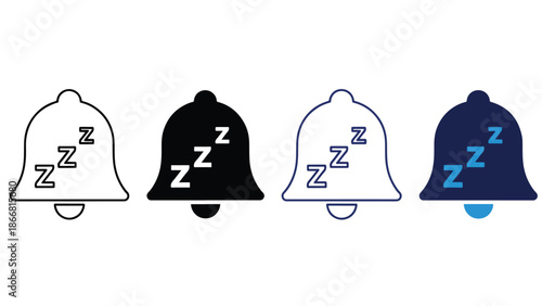 Sleep mode notifications - SVG and PNG icons - Vector Icons and Stickers - PNG, SVG, EPS - Glyph and solid icon set - Icon vector - Flat Design Icon - line icon set