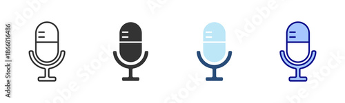 Podcast Icon Set. Designed In Multi Style
