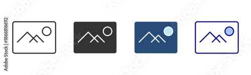 Media Image Icon Set. Designed In Multi Style