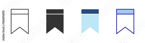 Bookmark Icon Set. Designed In Multi Style