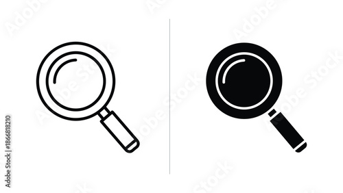Magnifying glass icon set for search and investigation