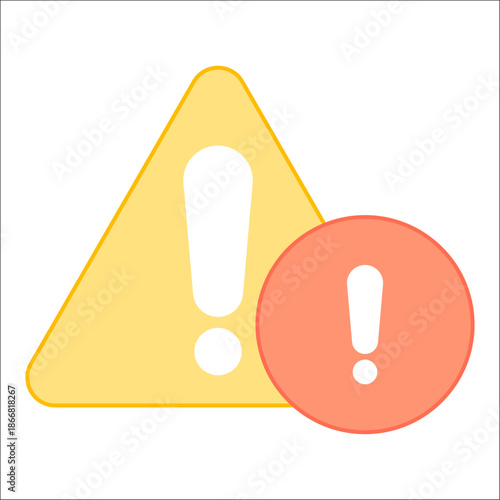 Combined triangle and circle exclamation icons for high priority safety and hazard alerts