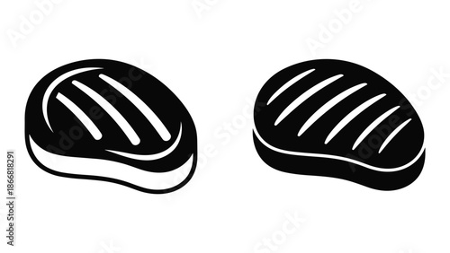 Grilled steak illustration on white background