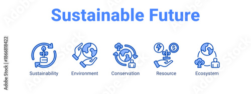 Sustainable Future web banner icon vector illustration concept for  with icon of Sustainability, Environment.