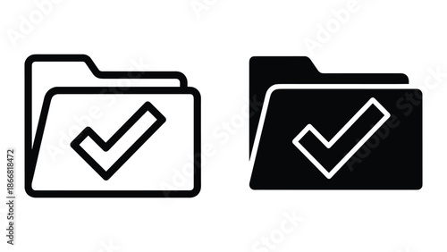 Folder icon with checkmark symbolizing approval