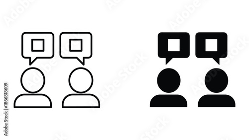 People communicating with each other through speech bubbles