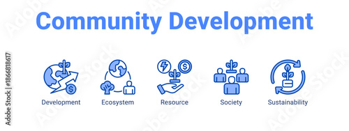 Community Development web banner icon vector illustration concept for  with icon of Development, Ecosystem.