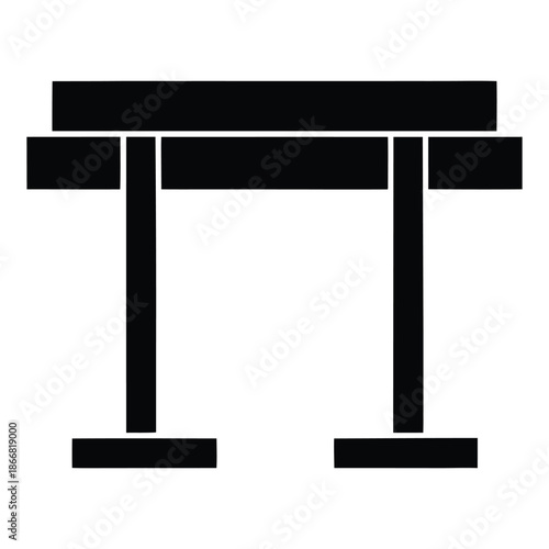 Structural Beam Silhouette Icon for Construction and Engineering Design