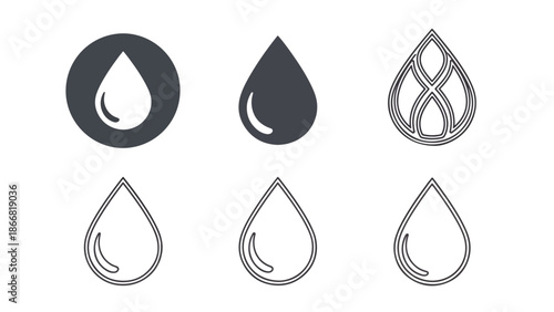 Collection of water drop illustrations - SVG and PNG icons - Vector Icons and Stickers - PNG, SVG, EPS - Glyph and solid icon set - Icon vector - Flat Design Icon - line icon set