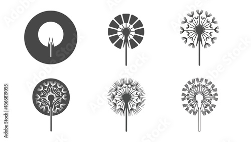 Illustrations of dandelion seeds - SVG and PNG icons - Vector Icons and Stickers - PNG, SVG, EPS - Glyph and solid icon set - Icon vector - Flat Design Icon - line icon set