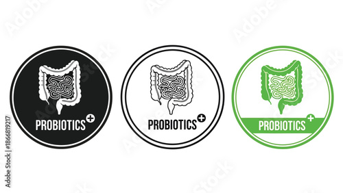 Probiotics health symbols - SVG and PNG icons - Vector Icons and Stickers - PNG, SVG, EPS - Glyph and solid icon set - Icon vector - Flat Design Icon - line icon set