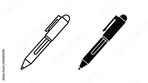 Two pens in different colors - SVG and PNG icons - Vector Icons and Stickers - PNG, SVG, EPS - Glyph and solid icon set - Icon vector - Flat Design Icon - line icon set