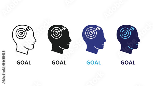 Visual representation of goals and focus - SVG and PNG icons - Vector Icons and Stickers - PNG, SVG, EPS - Glyph and solid icon set - Icon vector - Flat Design Icon - line icon set