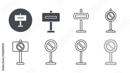 Collection of traffic and prohibition signs - SVG and PNG icons - Vector Icons and Stickers - PNG, SVG, EPS - Glyph and solid icon set - Icon vector - Flat Design Icon - line icon set