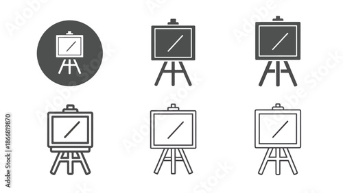 Collection of art easels - SVG and PNG icons - Vector Icons and Stickers - PNG, SVG, EPS - Glyph and solid icon set - Icon vector - Flat Design Icon - line icon set