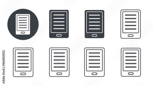 Collection of e-reader devices - SVG and PNG icons - Vector Icons and Stickers - PNG, SVG, EPS - Glyph and solid icon set - Icon vector - Flat Design Icon - line icon set