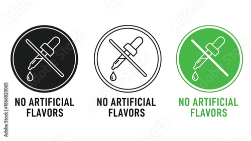 Icons showing no artificial flavors - SVG and PNG icons - Vector Icons and Stickers - PNG, SVG, EPS - Glyph and solid icon set - Icon vector - Flat Design Icon - line icon set
