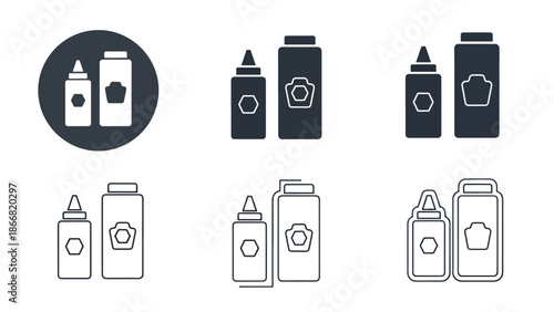 Set of markers and highlighters - SVG and PNG icons - Vector Icons and Stickers - PNG, SVG, EPS - Glyph and solid icon set - Icon vector - Flat Design Icon - line icon set
