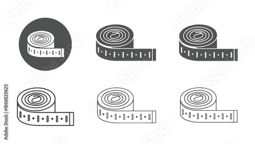 Collection of tape measures - SVG and PNG icons - Vector Icons and Stickers - PNG, SVG, EPS - Glyph and solid icon set - Icon vector - Flat Design Icon - line icon set