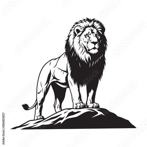 Majestic lion symbol of strength courage leadership vector