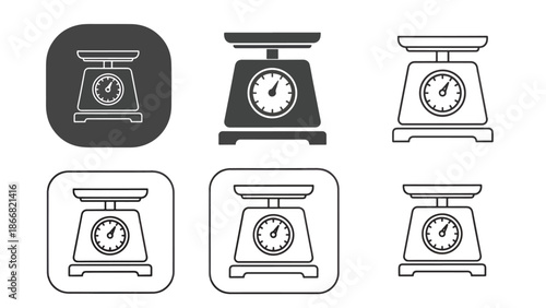 Set of six scale icons - SVG and PNG icons - Vector Icons and Stickers - PNG, SVG, EPS - Glyph and solid icon set - Icon vector - Flat Design Icon - line icon set