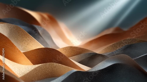Abstract dark gold wavy texture with light rays