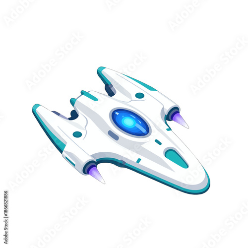 Futuristic Spaceship with Glowing Blue Core