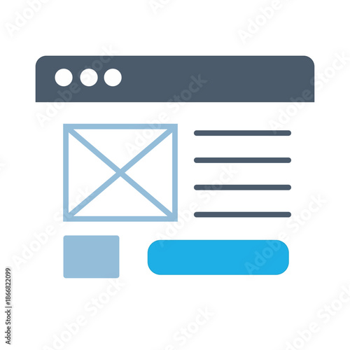 Web browser displaying a content layout with image and text placeholders