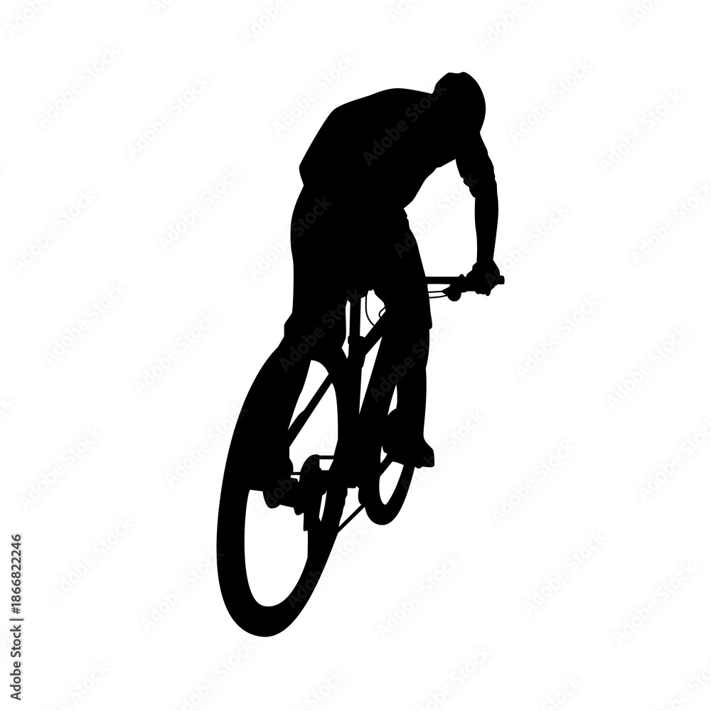 Fototapeta premium silhouette of a cyclist