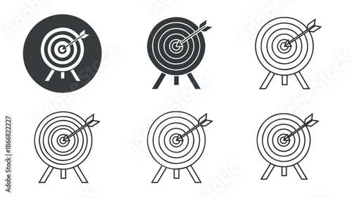 Collection of target icons - SVG and PNG icons - Vector Icons and Stickers - PNG, SVG, EPS - Glyph and solid icon set - Icon vector - Flat Design Icon - line icon set