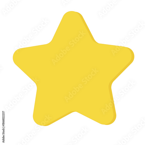 Five pointed rounded yellow star representing favorites bookmarks or top rated items