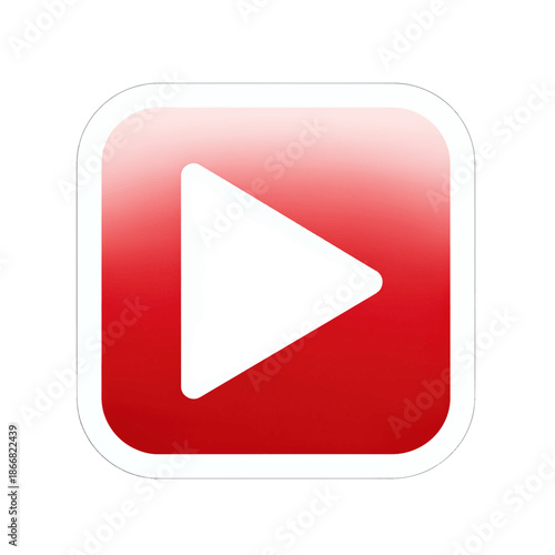 Free Download Red and White Play Button Icon - GFXLoad