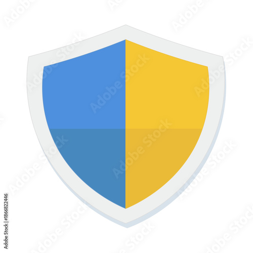 A protective shield icon with blue and yellow segments representing cybersecurity and data protection Free Download A protective shield icon with blue and yellow segments representing cybersecurity and data protection - GFXLoad