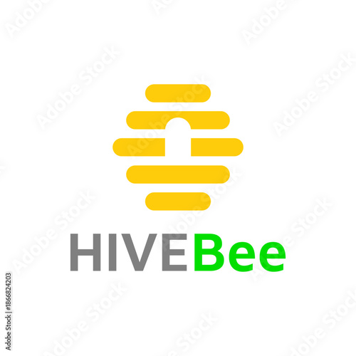 Hive logo for pure original bee honey product label