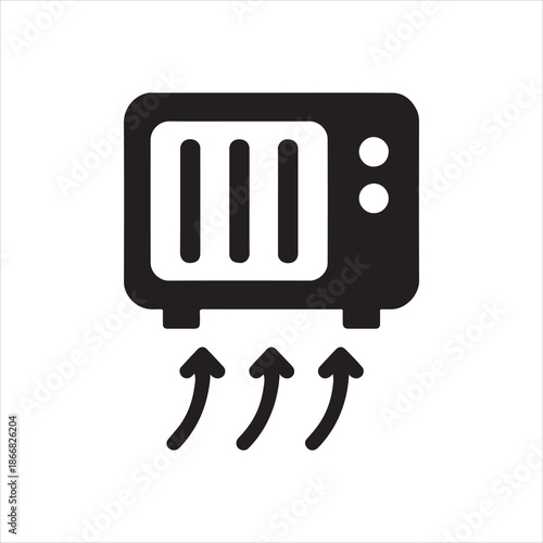 vector black icon of electric oven
