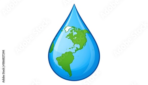 Water Drop Earth - Global Conservation and Environmental Awareness.