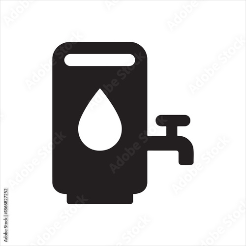 vector illustration of water tap silhouette vector icon on white background