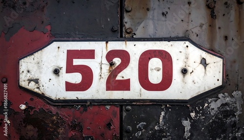 Weathered 520 Sign - A Detailed Close-Up.