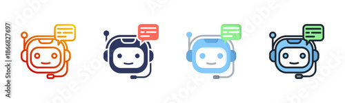 Chatbot Multi Style Icon Set