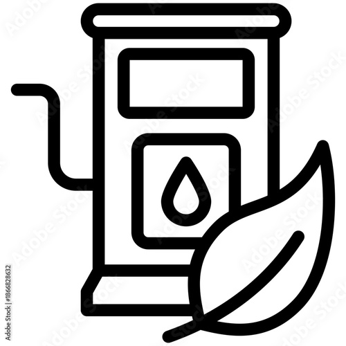 Bio Fuel Outline Icon Mini Illustration, Use For Modern Concept, Print, Ui, Ux Kit, Web And App Development. Vector Related To Green Technology And More
