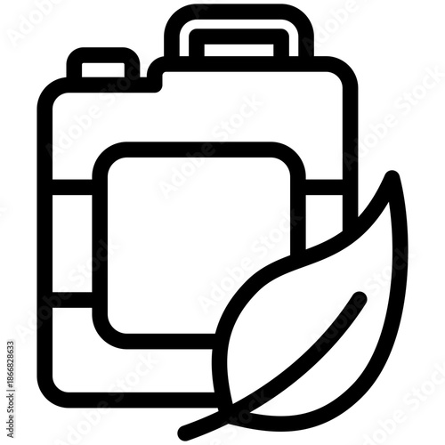 Bio Energy Outline Icon Mini Illustration, Use For Modern Concept, Print, Ui, Ux Kit, Web And App Development. Vector Related To Green Technology And More