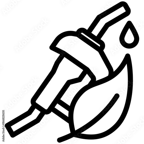 Bio Fuel Outline Icon Mini Illustration, Use For Modern Concept, Print, Ui, Ux Kit, Web And App Development. Vector Related To Green Technology And More