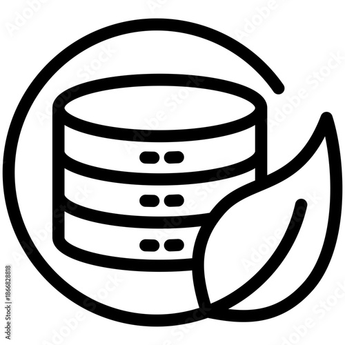 Εκτύπωση καμβά Eco Server Outline Icon Mini Illustration, Use For Modern Concept, Print, Ui, Ux Kit, Web And App Development