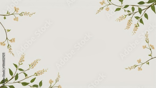 Elegant Floral Frame of Honeysuckle Blossoms with Copy Space for Text or Design