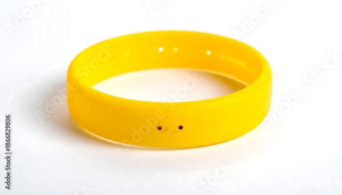 Yellow Silicone Wristband with Two Small Holes.