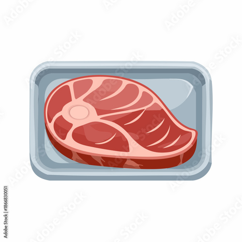 Fresh raw beef steak in a plastic tray, ready for cooking or storage, representing healthy protein and meal preparation for a nutritious diet