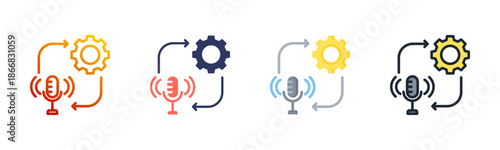 Voice Recognition Multi Style Icon Set