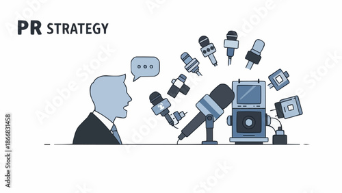 Public Relations Strategy Communication with Media and Press.