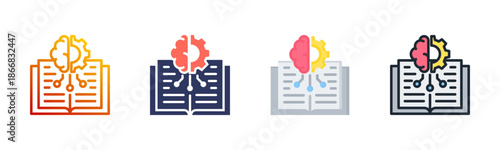 Machine Learning Multi Style Icon Set